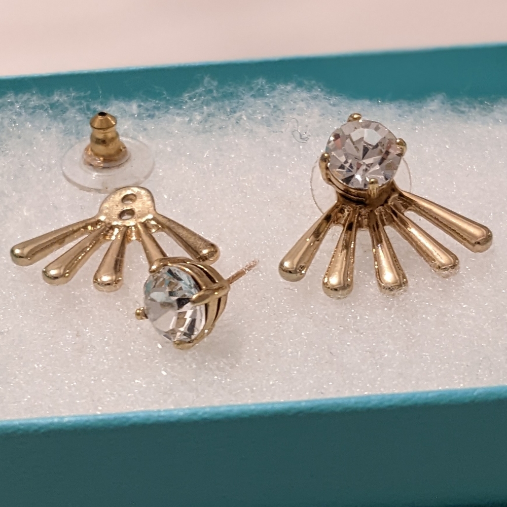 Baublebar crystal ray ear jacket earrings